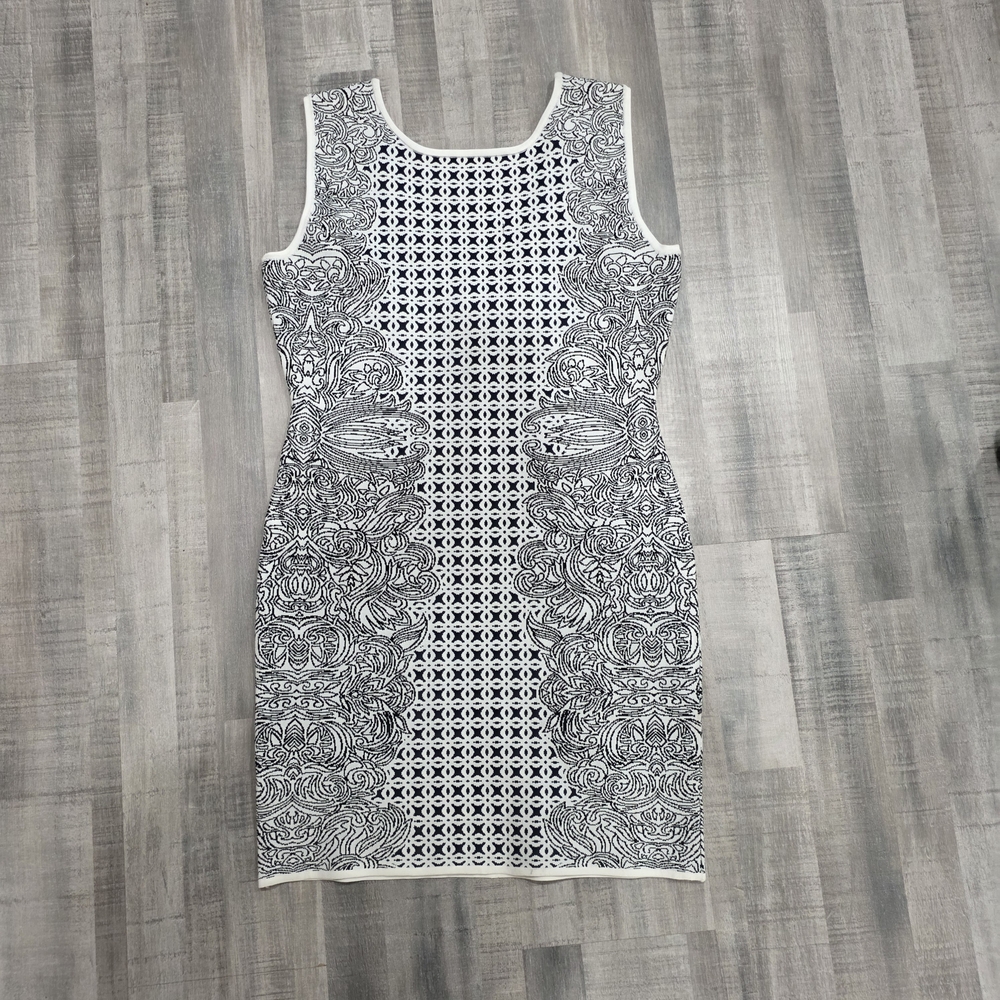 BCBGMaxAzria Black and White Patterned Dress